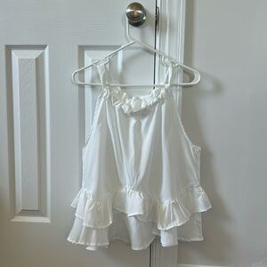 Size large white women’s top.